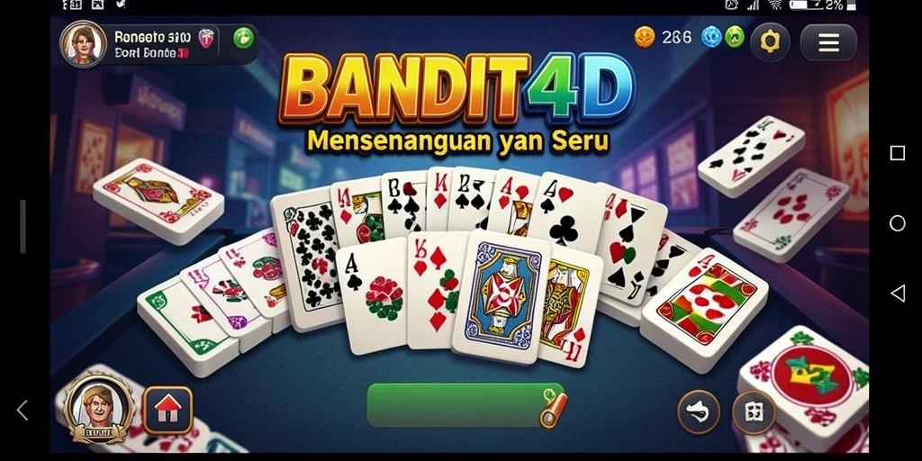 Tampilan gameplay seru di BANDIT4D dengan kartu domino.