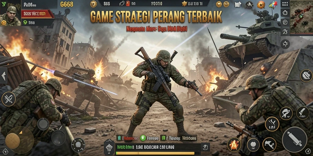 Screenshot G668 yang menampilkan aksi pertempuran strategi yang seru.