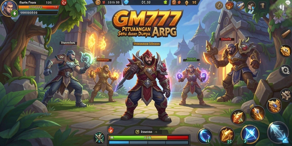 Screenshot gameplay GM777 yang menampilkan pertarungan epik.