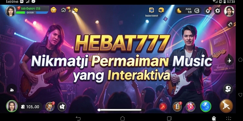 Tampilan gameplay HEBAT777 dengan elemen musik yang menarik.