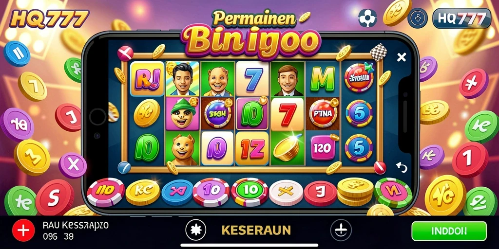 Tampilan gameplay seru HQ777 dengan berbagai tema Bingo.