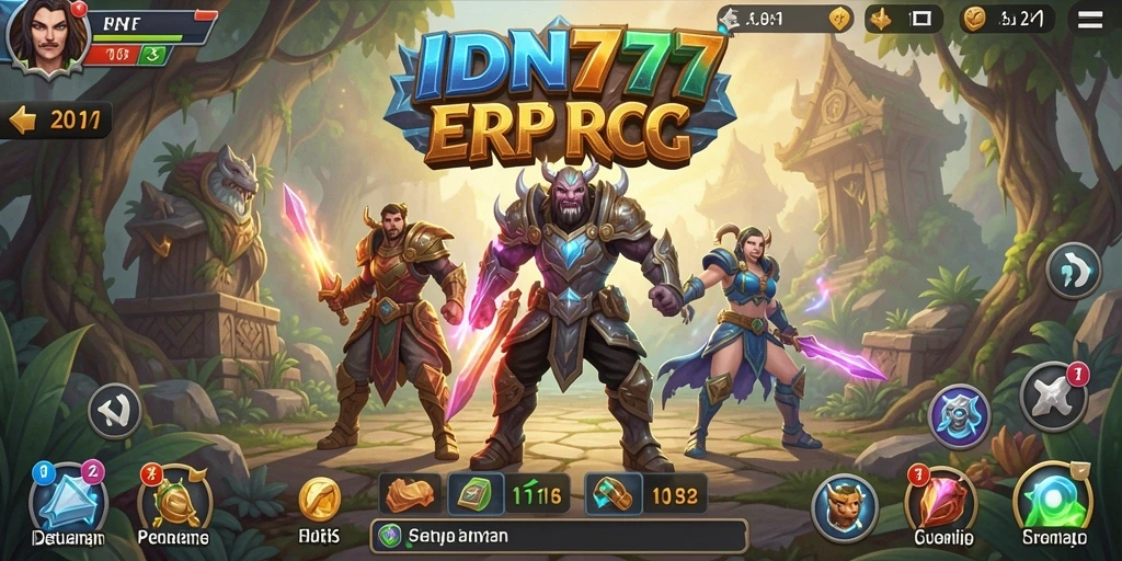 Tangkapan layar game RPG IDN777 dengan karakter beraksi di medan perang.