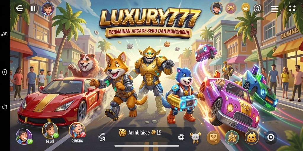 Tampilan gameplay LUXURY777 yang penuh warna dan menantang.
