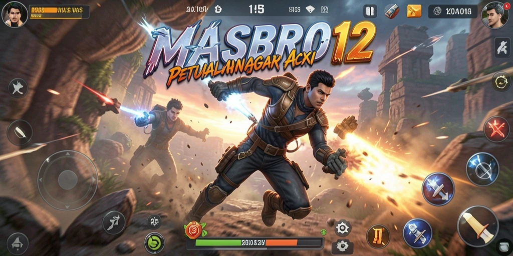 Tampilan gameplay menegangkan dari MASBRO12 yang penuh aksi.