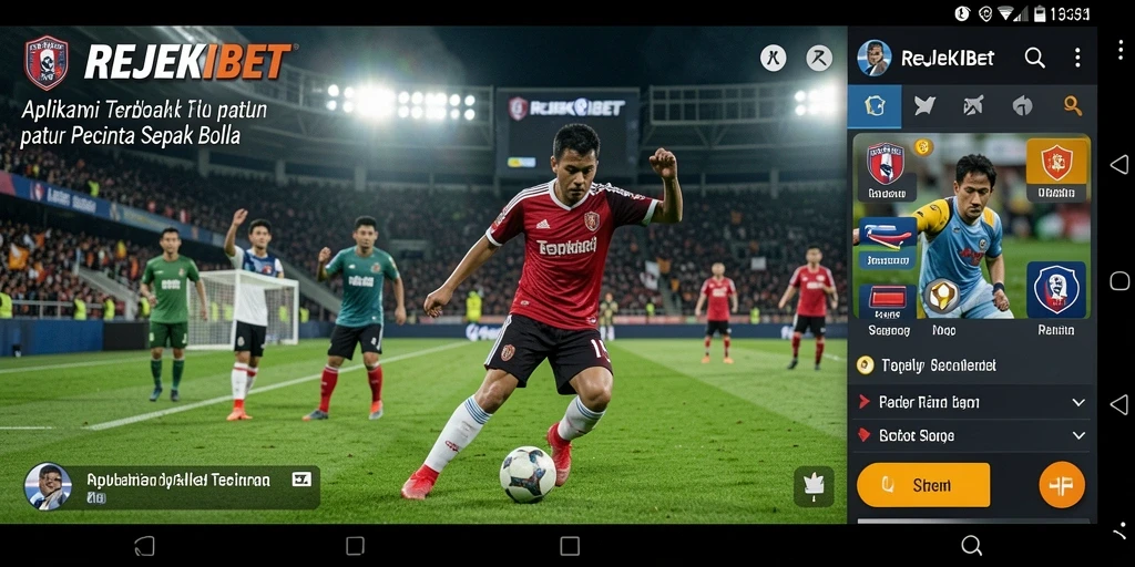 Screenshot gameplay <strong>REJEKIBET</strong> menampilkan aksi seru di lapangan sepak bola.