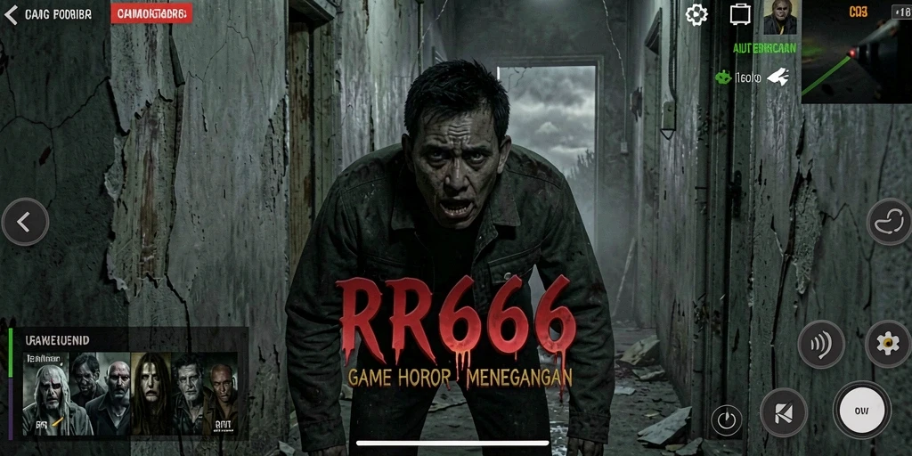 Screenshot menunjukkan suasana menyeramkan dalam gameplay RR666.