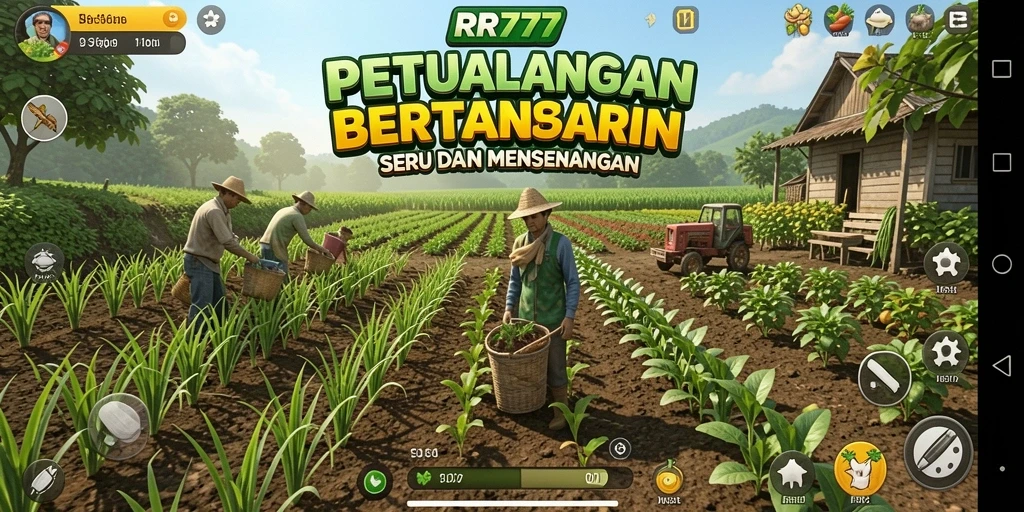 Gameplay menarik dalam RR777 yang menampilkan pertanian yang aktif.